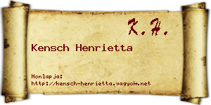 Kensch Henrietta névjegykártya